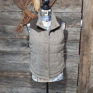 Brown tweed western vest